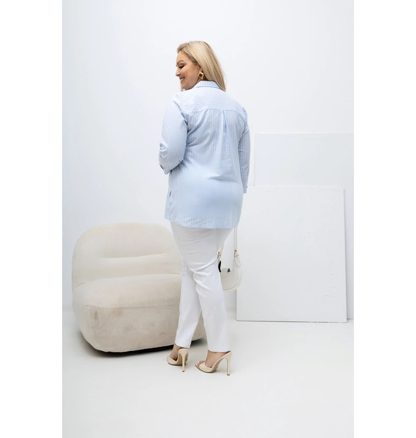 M84505 KOSZULA MARINE W PASKI TENIS BŁĘKITNA